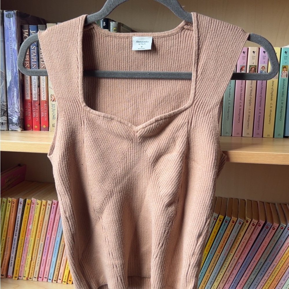 Abercrombie & Fitch Tan Ribbed Knit Top